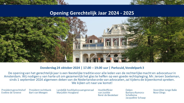 Uitnodiging opening gerechtelijk jaar 2024 2025